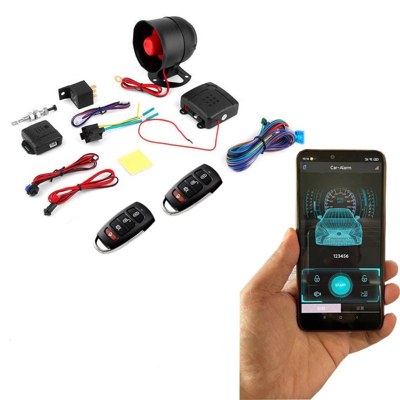 Universal Anti-theft Car Alarm System with Lock Unlock Remote Starter Push Button Keyless Vibration Alarm Car Accessories